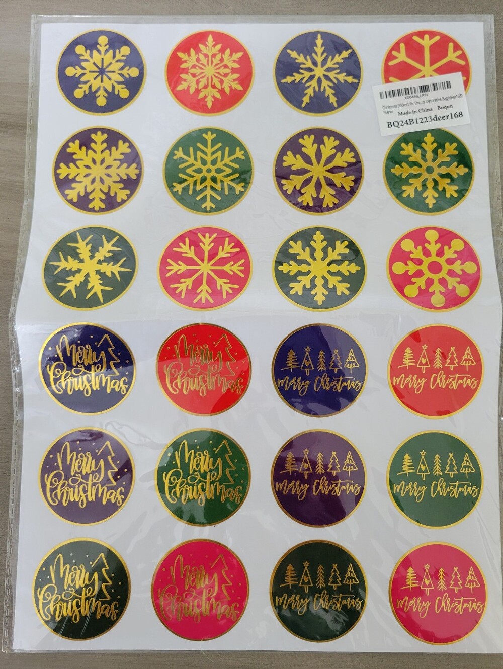 168 pcs. Christmas Winter Gold Snowflake Holiday Sticker Set